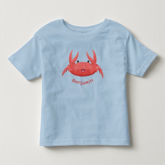Cute red spotty crab cartoon afbeelding kinder shirts (Voorkant)