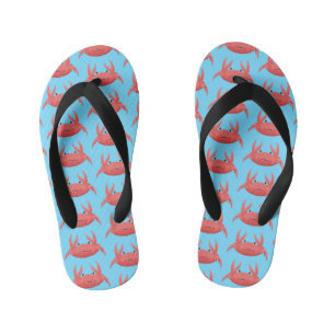 Cute red spotty crab cartoon afbeelding kinder teenslippers