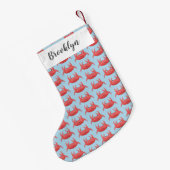 Cute red spotty crab cartoon afbeelding kleine kerstsok (Achterkant (Hangend))