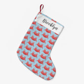 Cute red spotty crab cartoon afbeelding kleine kerstsok (Voorkant (Hangend))