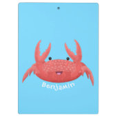 Cute red spotty crab cartoon afbeelding klembord (Achterkant)