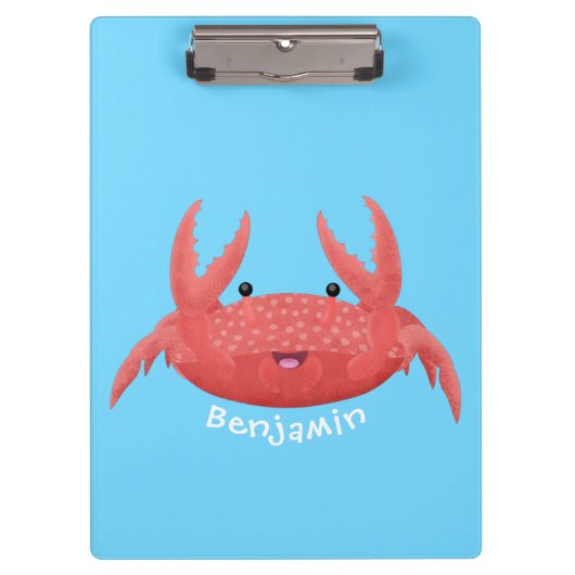 Cute red spotty crab cartoon afbeelding klembord (Voorkant)
