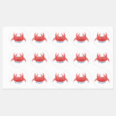 Cute red spotty crab cartoon afbeelding labels (Vel)