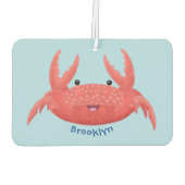 Cute red spotty crab cartoon afbeelding luchtverfrisser (Achterkant)