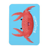 Cute red spotty crab cartoon afbeelding magneet (Verticaal)