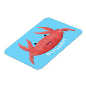 Cute red spotty crab cartoon afbeelding magneet (Linkerzijde)