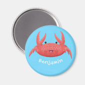 Cute red spotty crab cartoon afbeelding magneet (Voorkant / Achterkant)