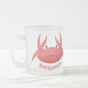 Cute red spotty crab cartoon afbeelding matglas koffiemok