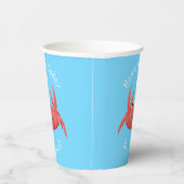 Cute red spotty crab cartoon afbeelding papieren bekers (Rechts)