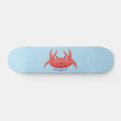 Cute red spotty crab cartoon afbeelding persoonlijk skateboard (Horizontaal)