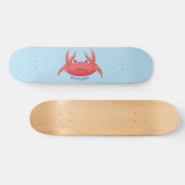 Cute red spotty crab cartoon afbeelding persoonlijk skateboard (Horizontaal)