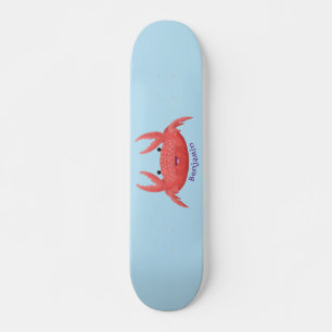 Cute red spotty crab cartoon afbeelding persoonlijk skateboard