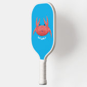 Cute red spotty crab cartoon afbeelding pickleball paddle (Links)