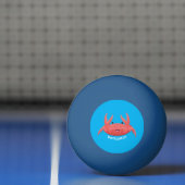 Cute red spotty crab cartoon afbeelding pingpongbal (Net)