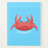 Cute red spotty crab cartoon afbeelding planner (Achterkant)