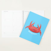 Cute red spotty crab cartoon afbeelding planner (Display)