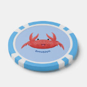 Cute red spotty crab cartoon afbeelding poker chips (Enkel)