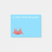Cute red spotty crab cartoon afbeelding post-it® notes (Voorkant)