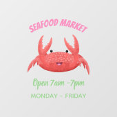 Cute red spotty crab cartoon afbeelding raamsticker (Vel)