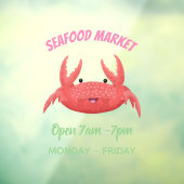 Cute red spotty crab cartoon afbeelding raamsticker (Vel 3)