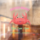 Cute red spotty crab cartoon afbeelding raamsticker (Vel 2)