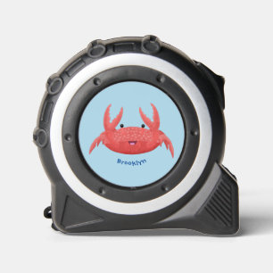 Cute red spotty crab cartoon afbeelding rolmaat