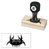 Cute red spotty crab cartoon afbeelding rubberstempel (Gestempeld)