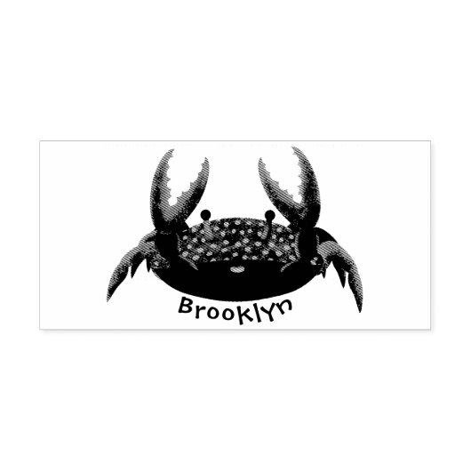 Cute red spotty crab cartoon afbeelding rubberstempel (Afrduk)