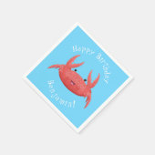 Cute red spotty crab cartoon afbeelding servet (Hoek)