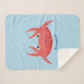 Cute red spotty crab cartoon afbeelding sherpa deken (Voorkant (horizontaal))