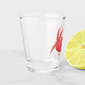 Cute red spotty crab cartoon afbeelding shot glas (Links)