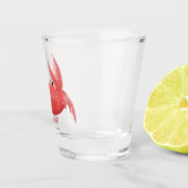 Cute red spotty crab cartoon afbeelding shot glas (Rechts)