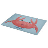 Cute red spotty crab cartoon afbeelding snijplank (Hoek)