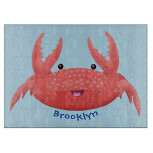 Cute red spotty crab cartoon afbeelding snijplank