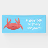 Cute red spotty crab cartoon afbeelding spandoek (Horizontaal)