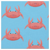 Cute red spotty crab cartoon afbeelding stof (Close Up)