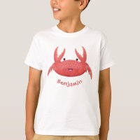 Cute red spotty crab cartoon afbeelding