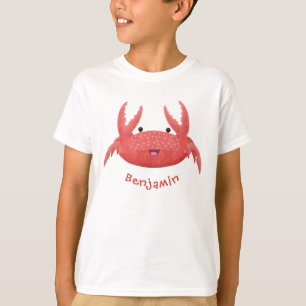 Cute red spotty crab cartoon afbeelding t-shirt