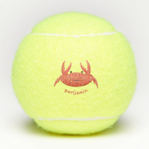 Cute red spotty crab cartoon afbeelding tennisballen