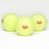 Cute red spotty crab cartoon afbeelding tennisballen (Multi)