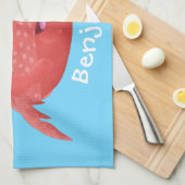 Cute red spotty crab cartoon afbeelding theedoek (Quarter Fold)