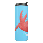 Cute red spotty crab cartoon afbeelding thermosbeker (Gedraaid links)