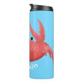 Cute red spotty crab cartoon afbeelding thermosbeker (Geroteerd rechts)