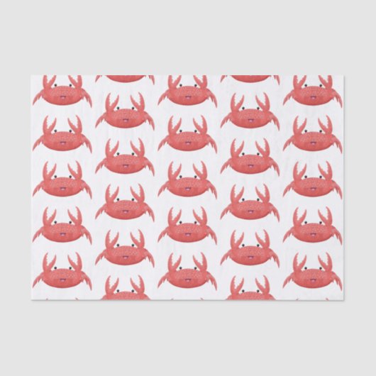 Cute red spotty crab cartoon afbeelding tissuepapier (Voorkant)