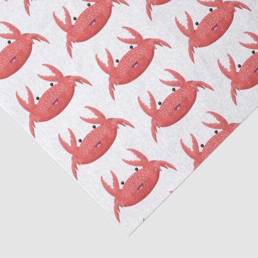 Cute red spotty crab cartoon afbeelding tissuepapier (Detail)