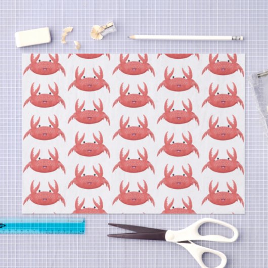 Cute red spotty crab cartoon afbeelding tissuepapier (Craft)