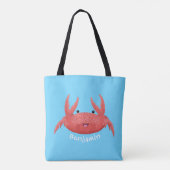 Cute red spotty crab cartoon afbeelding tote bag (Achterkant)