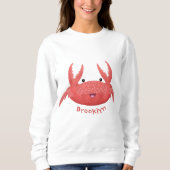 Cute red spotty crab cartoon afbeelding trui (Voorkant)