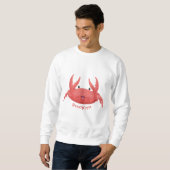 Cute red spotty crab cartoon afbeelding trui (Voorkant volledig)