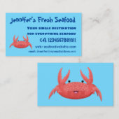 Cute red spotty crab cartoon afbeelding visitekaartje (Voorkant / Achterkant)
